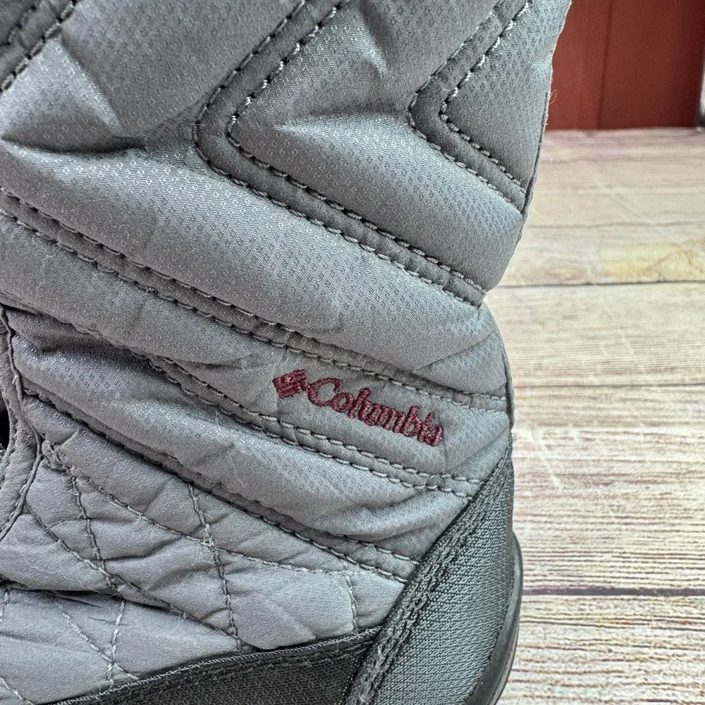 Columbia Youth Minx Mid III Snow Boots Gray Waterproof Insulated Girls Size US 1